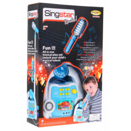 Višenamjenski karaoke set za djecu 5+ Mikrofon + Stalak + Pojačalo Zvukovi Svjetla