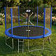 Aga SPORT PRO Trampolin 400 cm Plava + zaštitna mreža + ljestve + džep za obuću