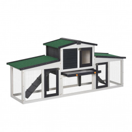 Aga Drvena kućica za kuniće s ispustom 204x45x80 cm