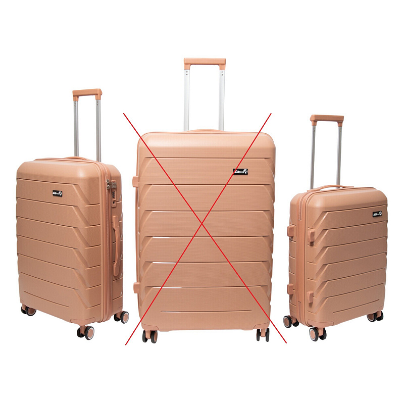 Aga Travel Set putnih kofera puderasto ružičasta, vel. M + S, 6CZ017 - II. KLASA