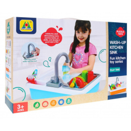 Sudoper za pranje posuđa za djecu 3+ Vodena slavina + Sušilica + Posuđe Pribor za jelo