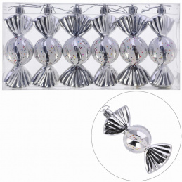 Plastični šećerni ukrasi šest komada srebrni