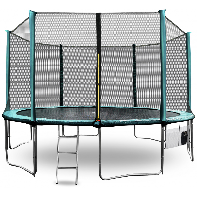 Aga SPORT PRO Trampolin 430 cm Tamno zelena + zaštitna mreža + ljestve + džep za obuću