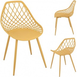 Plastična stolica ARANDA u boji senfa sa senfom