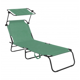 Aga Vrtni podesivi ležaljka s krovićem Svijetlo zelena