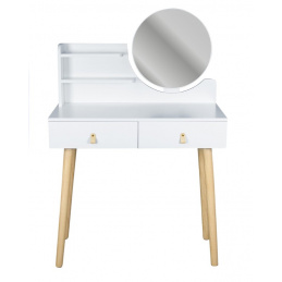 Kozmetički toaletni stolić s ogledalom - SCANDI bijela