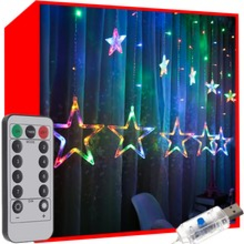 Svjetlosna zavjesa 138 LED USB višebojna KS19748