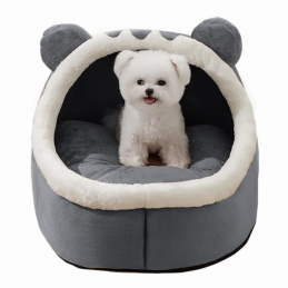 Plišani krevetić kućica, siva - 55x55