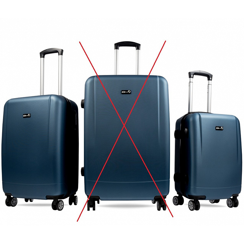 Aga Travel Set putnih kofera, vel. M + S Tamnoplava 6CZ029 - II. KLASA