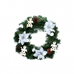 Aga Božićni vijenac 40 cm Srebrni