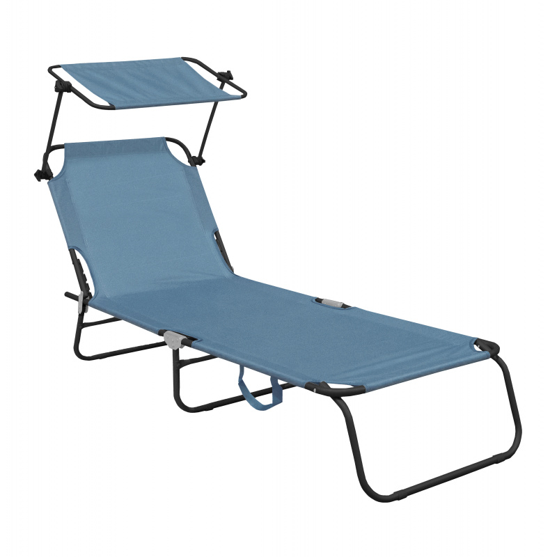 Aga Vrtni podesivi ležaljka s krovićem Svijetloplava