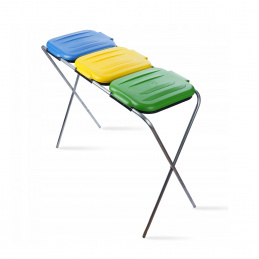 Aga Stalak za vreće za smeće 3x120 l Žuti, Plavi, Zeleni