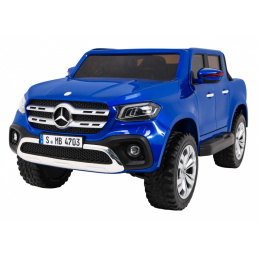 Mercedes Benz X klase za djecu Plava boja + daljinski upravljač + 4x4 + MP4 + nosač prtljage + EVA