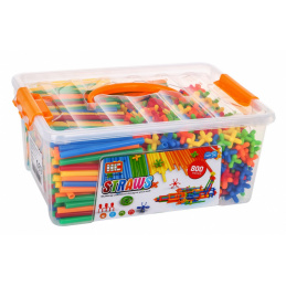 Šarene građevinske igračke za djecu 3+ Građevinski 3D modeli + kovčeg + spojnice 800 kom.