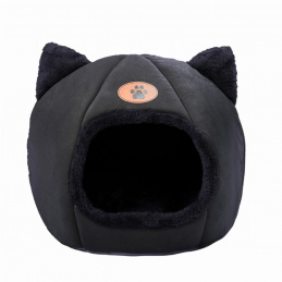 Plišani krevetić kućica, crni - 36x36