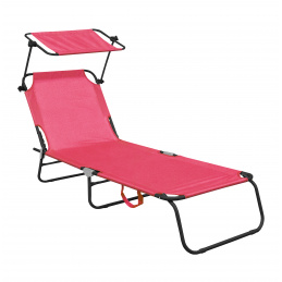 Aga Vrtni podesivi ležaljka s krovićem Ružičasta