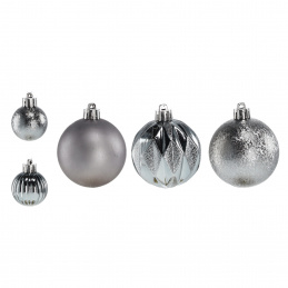 Aga Božićne kuglice MIX 3/6cm 44kom Sive