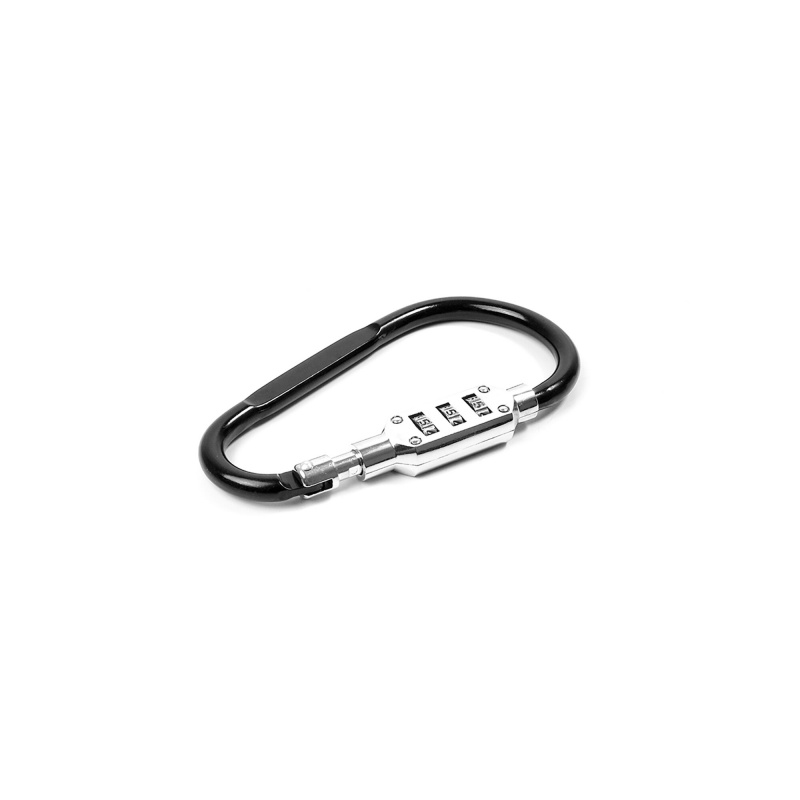 Aga karabiner s kodnom bravom 12,1x6,7 cm Crna