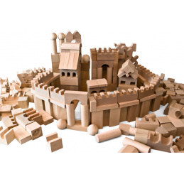 EkoToys Drvene kocke prirodne 220 kom XL 2DZ133 - II. Kvaliteta