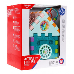 Senzorna kućica za djecu 18m+ Mini igre 9 slagalica + sortirke + umetanje + sat