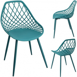 Plastična stolica ARANDA mornarsko plava s plavim nogama