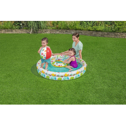 Dječji bazen na napuhavanje 3 u 1 122x20 cm Tropical BESTWAY Pool + plivački kolut + plažna lopta