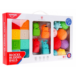 Mega set od 20 životinjskih loptica za djecu 6m+ Senzorna igračka Rehabilitacija ruku