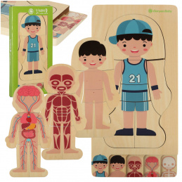 Aga Drvene puzzle Montessori dijelovi tijela Dječak Aga Drvene puzzle Montessori dijelovi tijela Dječak
