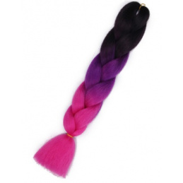 Aga Sintetička kosa duge ombre crno-ljubičasto-ružičaste boje