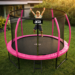 Aga SPORT EXCLUSIVE Trampolin 305 cm Ružičasta + zaštitna mreža + ljestve - II. KLASA