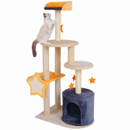 Grebalica za mačku - bež - s zvjezdicama