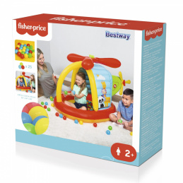 Fisher-Price napuhavajuća ograda za djecu BESTWAY helikopter bazenčić 155x102x91cm + loptice