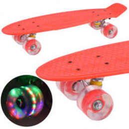 Skateboard s osvijetljenim kotačima SP0715 Crveni