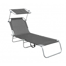 Aga Vrtni podesivi ležaljka s krovićem Siva