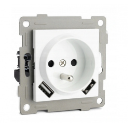 Bijela utičnica s pinom i USB-om