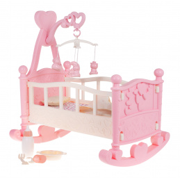 Kolijevka za lutke Krevetić za djecu 3+ Set za njegu lutaka + pribor 9 kom.
