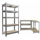 Aga 2x Metalna polica 180x90x30 cm 5 polica
