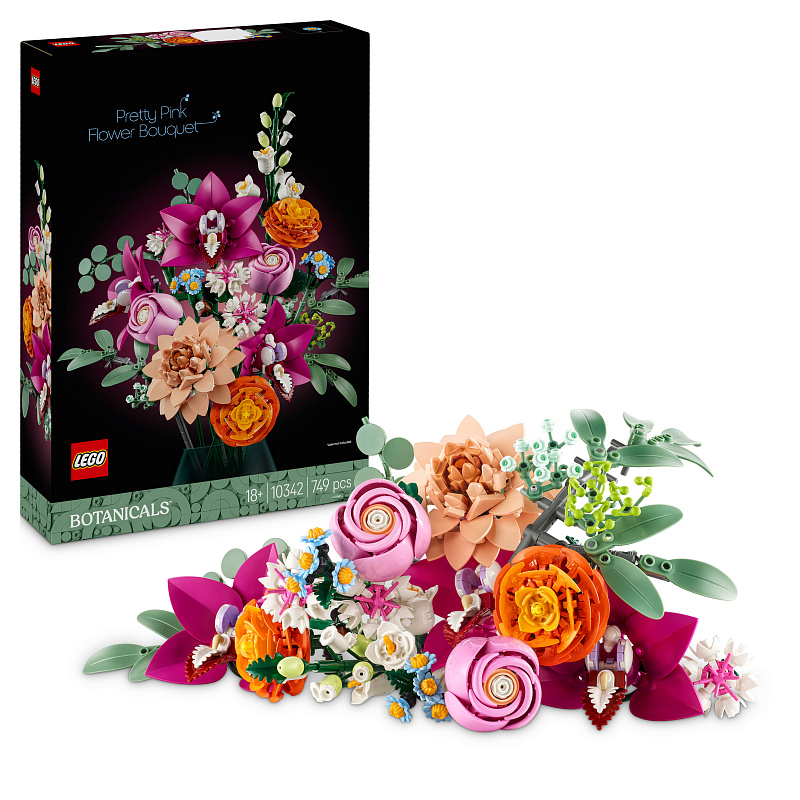 LEGO® Botanicals Prekrasni ružičasti buket, cvjetni ukras 10342