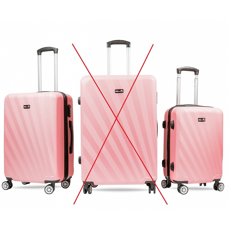 Aga Travel set putnih kofera, vel. M + S Ružičasta 6CZ031 - II. KLASA