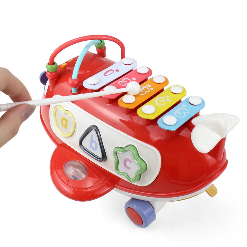 Aga4Kids Interaktivni avion s ksilofonom Crvena