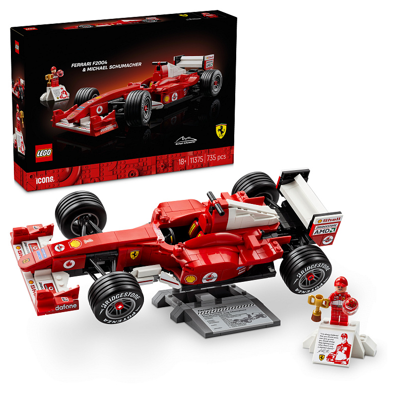 LEGO® Icons Ferrari F2004 i Michael Schumacher, model automobila 11375