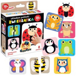 CzuCzu Sklapanje polovica Životinje puzzle 18m+ ZA4045
