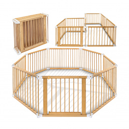 Kiduku Dječja ogradica 7,2 m Prirodna/Bijela