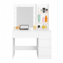 Aga Toaletni stolić s ogledalom i osvjetljenjem Mat bijeli