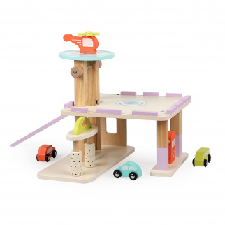 Aga4Kids Drvena garaža s benzinskom postajom