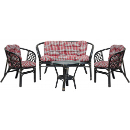 Aga Ratan garnitura BAHAMA Black Red-White