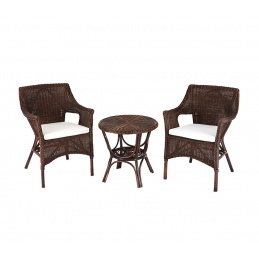 Aga Ratan garnitura LARUS Tamno smeđa/Bijela