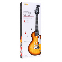 Električna gitara za djecu 3+ imitacija drva + Slušalice s mikrofonom + Zvukovi Svjetla