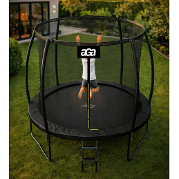 Aga SPORT EXCLUSIVE Trampolin 250 cm Crna + zaštitna mreža + ljestve - II. KLASA