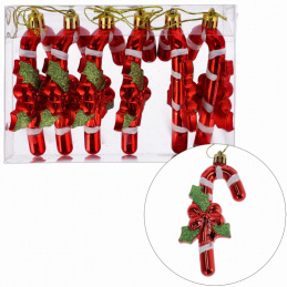 Crveni božićni ukrasi u obliku božićnih štapića